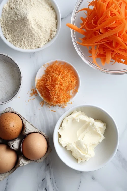 ingredientes tarta de zanahoria y queso
